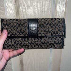 Coach Signature Black and Brown Clutch